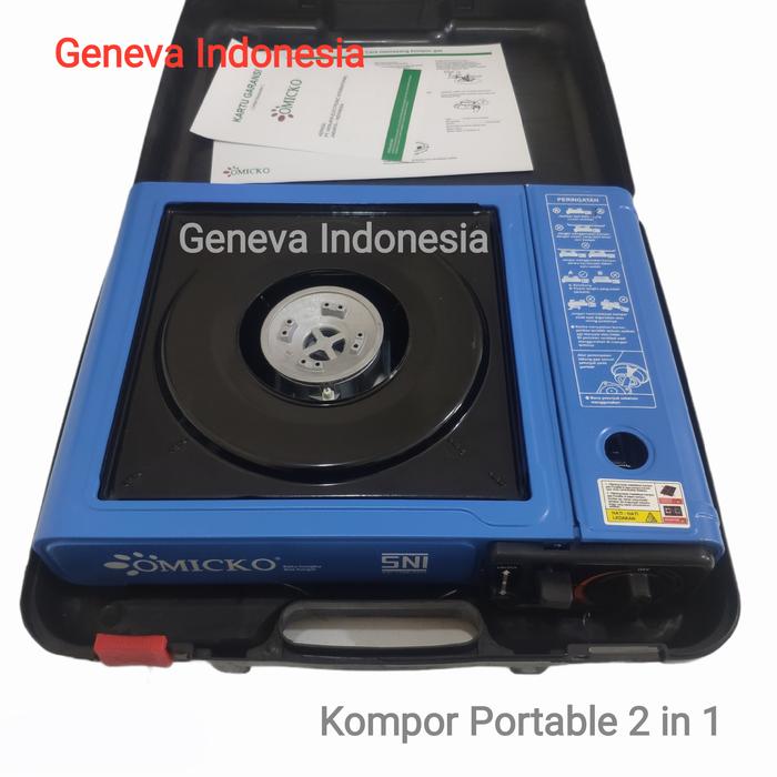 Gambar Kompor Gas Portable 2 in 1 Omicko - Biru dari Geneva Indonesia undefined Tokopedia