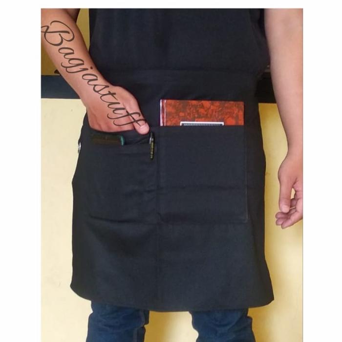 Gambar Apron setengah badan/Apron Half/Celemek pinggang - Hitam, All Size dari Bagjastuff undefined Tokopedia