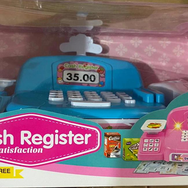 Gambar mainan kasir kasiran anak perempuan cash register supermarket - Biru dari SS Sby undefined Tokopedia