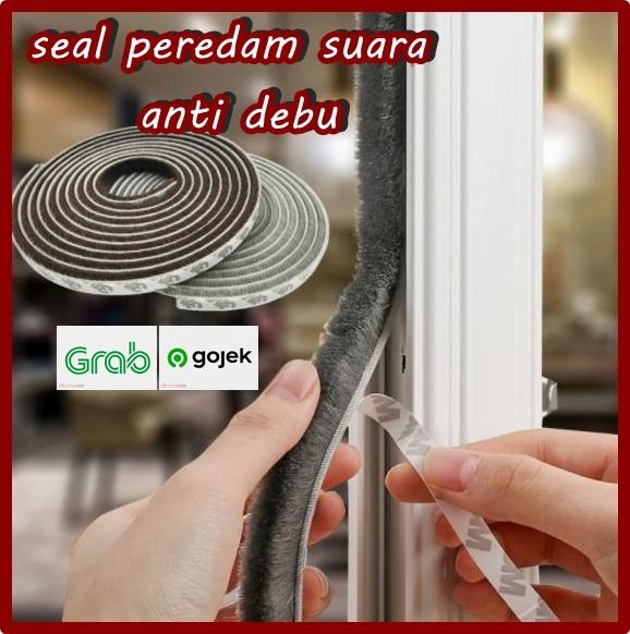 Gambar Lis Strip Bulu Peredam Suara penahan angin dan debu Pintu dan Jendela - abu abu 9x5 mm, 1 meter  dari HOKI JJ STORE undefined Tokopedia