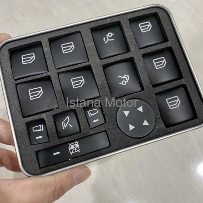 Gambar Cover tombol switch power window Mercedes W204 W212 sticker stiker - Hitam dari Istana Motor MGK undefined Tokopedia