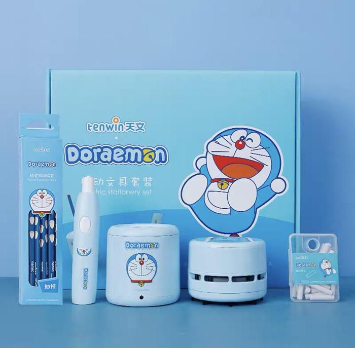 Gambar Doraemon Automatic Stationery Set - Biru Muda dari Lunebelle undefined Tokopedia