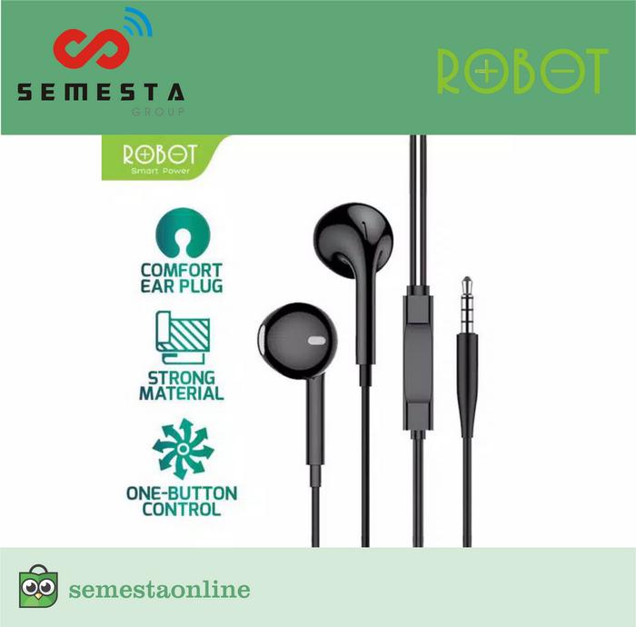Gambar EARPHONE ROBOT RE10 - Hitam dari semestaonline undefined Tokopedia