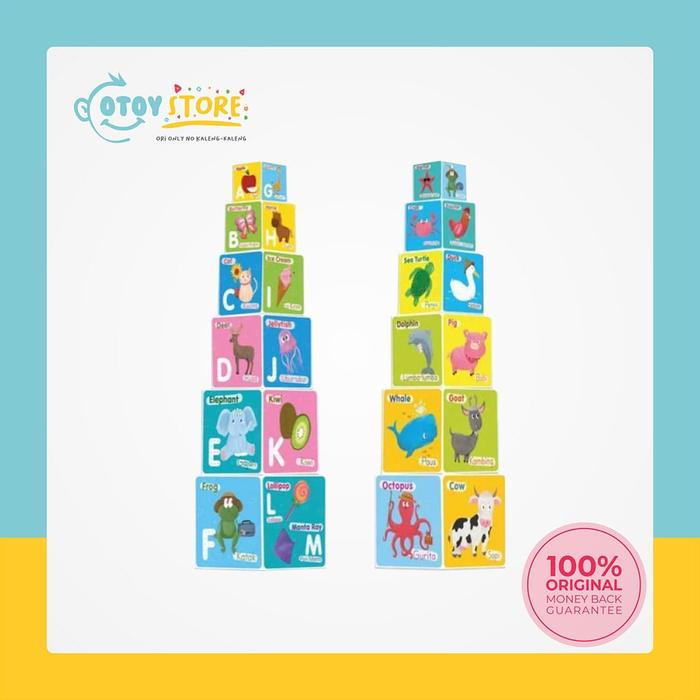 Gambar Opredo Mini Tower Block Animals Alphabet / Mainan Edukasi Anak - Animals dari Otoy Store undefined Tokopedia