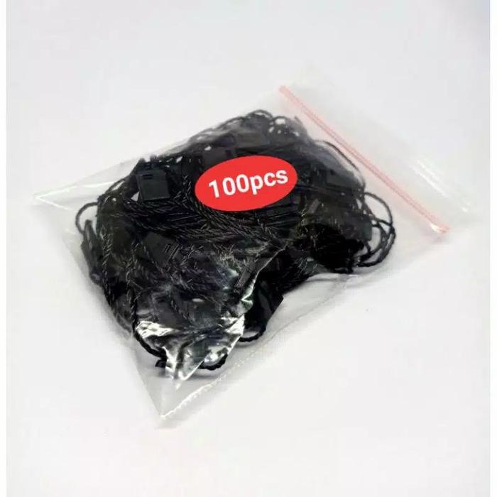 Gambar [Per 100pcs] Tali HangTag / Loop Pin Nilon/ Lock Pin / Tali LoopPin - Hitam dari Simpsan ID undefined Tokopedia