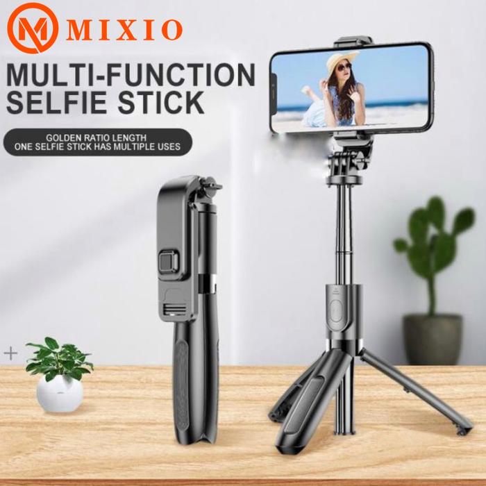 Gambar L02 Selfie Stick Tongsis Tripod 4 in 1 with Wireless Remote Shutter - Hitam dari Mix acc88 undefined Tokopedia