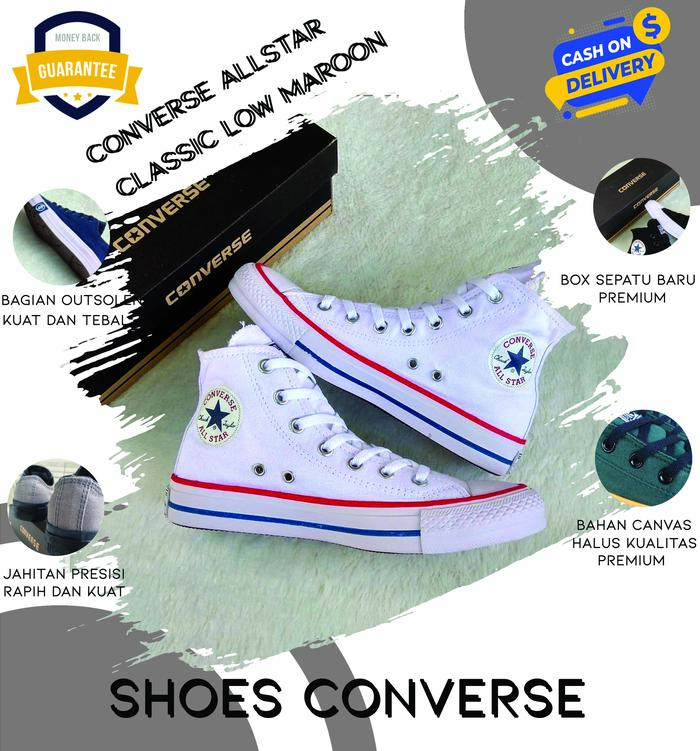 Gambar Sepatu Sneakers Converse All Star High Original Import Putih Terbaru - Putih, 38 dari HENKA.CO undefined Tokopedia