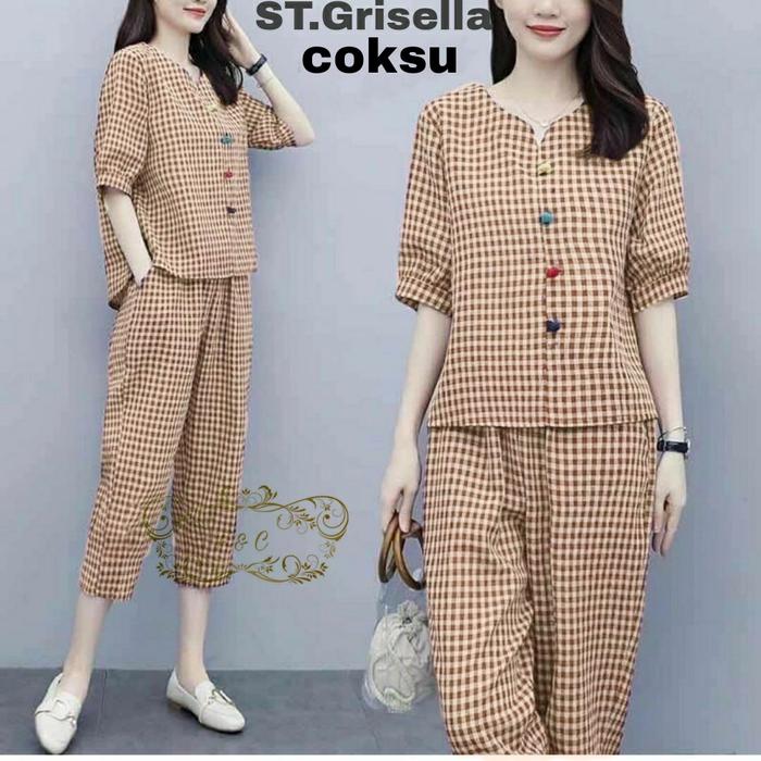Gambar stelan kotak wanita - coksu, XL dari Valen shop333 undefined Tokopedia