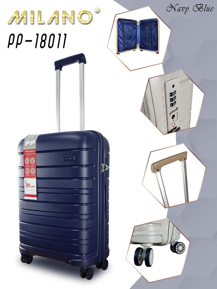 Gambar Milano Koper Hardcase PP Fiber 20 Inch Anti Theft Garansi Resmi 18011 - Biru dari Polo Milano undefined Tokopedia