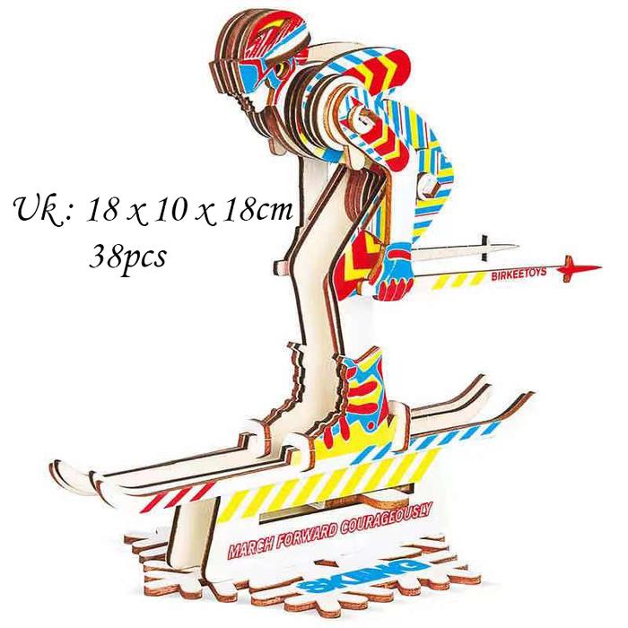 Gambar Puzzle 3D DIY bahan kayu model SKIING mainan puzzle edukasi anak /kado dari DIY DiAiWai undefined Tokopedia