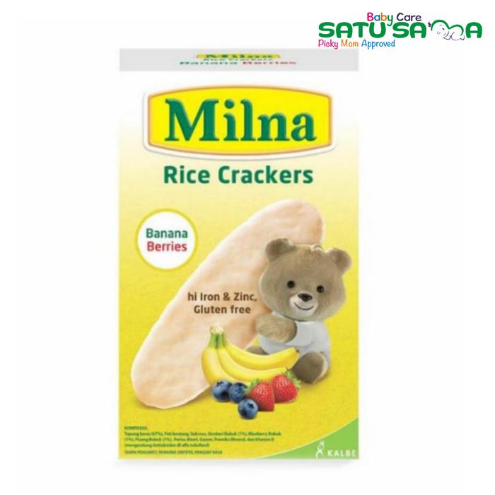 Gambar Milna Rice Crackers 20gr - Banana Berries dari satusamababycarevetran undefined Tokopedia