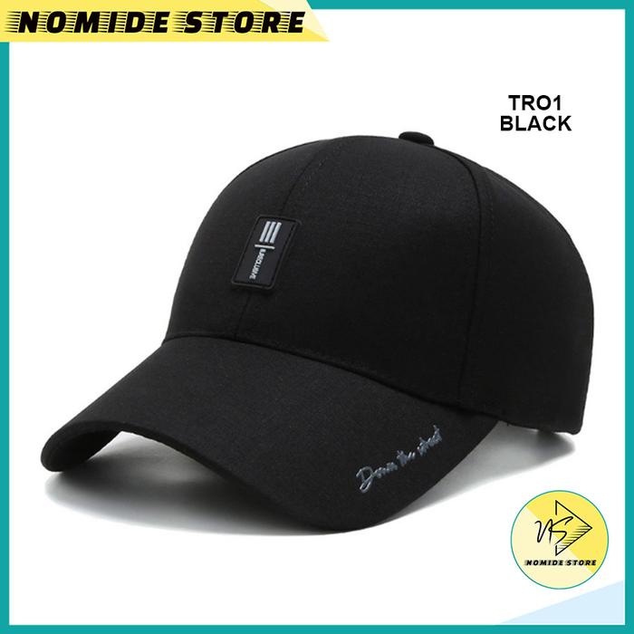 Gambar TOPI DISTRO PRIA BASEBALL CASUAL NOROSON CAPS IMPORT TOPI POLOS TRO - TRO1-BLACK dari NOMIDE STORE undefined Tokopedia