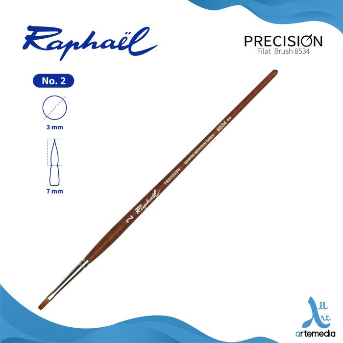 Gambar Raphael 8534 Flat Precision Synthetic Watercolor Brush Short Handle | Kuas Flat Cat Air Premium Produksi Prancis - NO. 2 dari Artemedia_NEW undefined Tokopedia