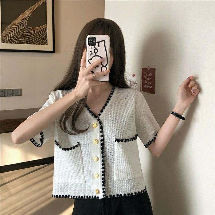 Gambar ATASAN RAJUT WANITA / KNIT TOP OUTER IMPORT - Putih dari PinKio undefined Tokopedia