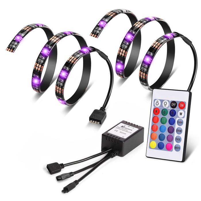 Gambar USB Mood Light 5V Led Strip 5050 RGB dengan Remote Control 24 key - 2 x 0.5 Meter dari Juanda Mart Official undefined Tokopedia