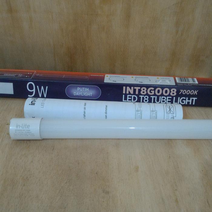 Gambar Lampu TL / Lampu Neon / Tube Light LED T8 Inlite 9 watt INTG008 Putih dari anugerahku listrik undefined Tokopedia