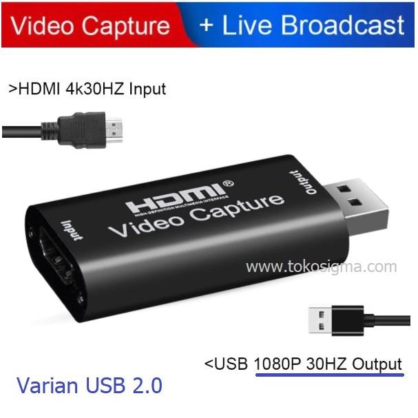 Gambar HDMI Video Capture USB GRABBER IN 4K GAME LIVE STREAMING FULL HD 1080P - USB 2.0 dari Toko Optima Kirana undefined Tokopedia