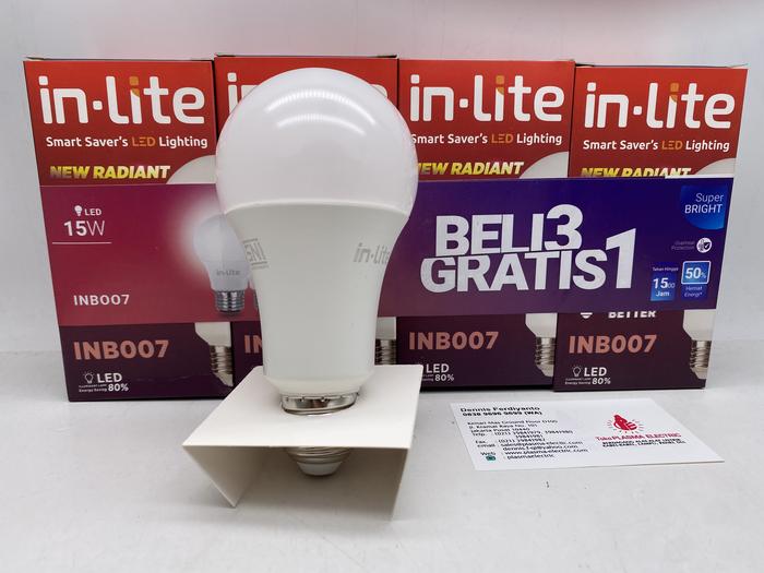 Gambar LAMPU LED PAKET 15W 15 W 15WATT 15 WATT PAKETAN INLITE IN-LITE - Putih dari Plasma electric undefined Tokopedia