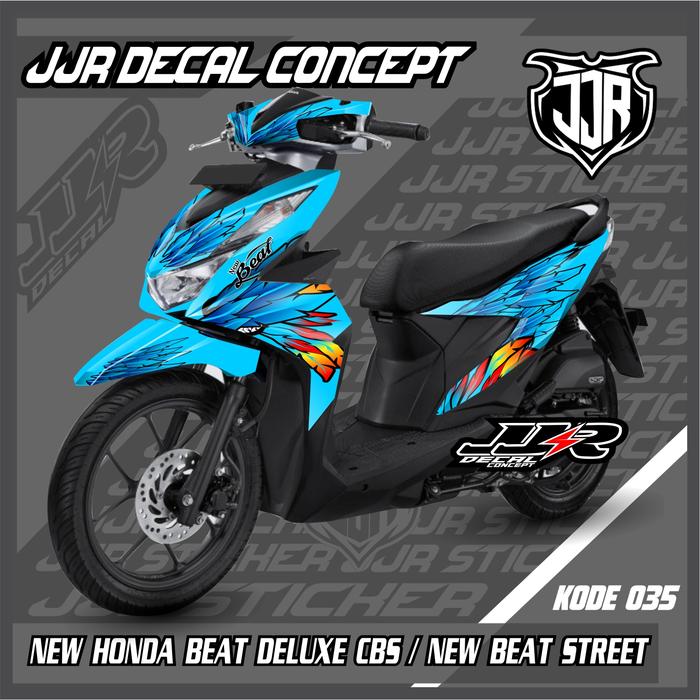 Gambar Stiker Decal Honda New Beat DELUXE CBS -STIKER HONDA BEAT NEW STREET - BIRU-BIRU dari JJR DECAL undefined Tokopedia