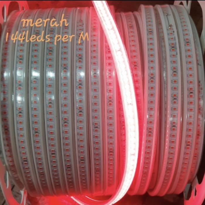 Gambar LED STRIP / SELANG / STRIPE 2835 220V MATA RAPAT METERAN PERMETER 144 - WHITE dari PUSAT LISTRIK JAKARTA KENARI undefined 5 Tokopedia