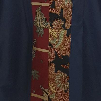 Gambar Blus Kombinasi Polos dan Strip Batik Wanita Modern - Biru, all size dari ISTANA BATIK JAKARTA undefined Tokopedia