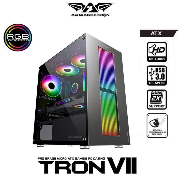 Gambar Casing Armaggeddon TRON VII m-ATX - Casing Armaggeddon TRON 7 mATX - Hitam dari DBKlik Indonesia undefined Tokopedia