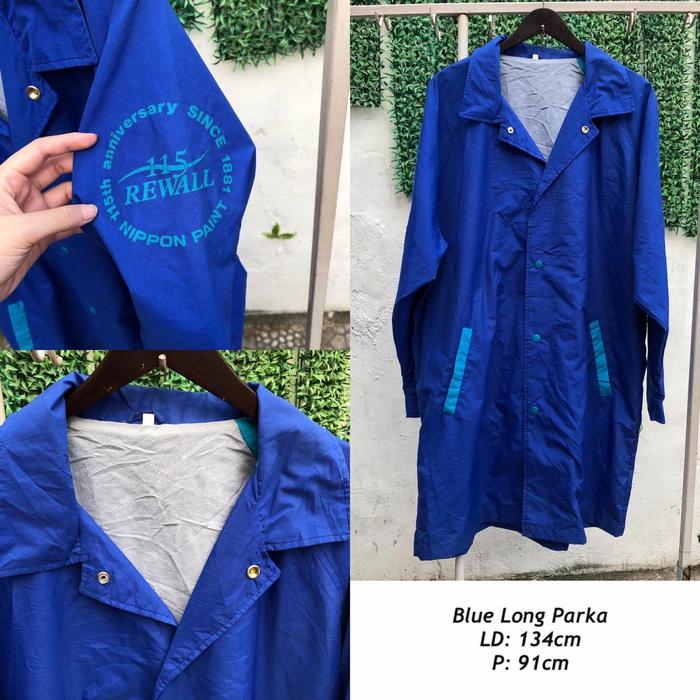 Gambar Parka Jaket Jacket Panjang Bigsize Thrift Preloved Second Korea Premiu - Blue dari stuffspeciality_NEW undefined Tokopedia