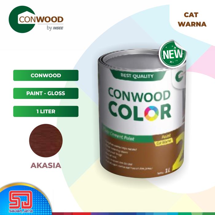 Gambar Conwood Color Warna Kayu Glossy 1 Liter Cat Lisplang Fiber Cement GRC - Akasia Glossy dari Sadar Jaya Maju undefined Tokopedia