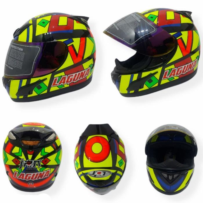 Gambar helm full face Murah Keren JPN Motif - Laguna dari SNDR Shop_NEW undefined Tokopedia