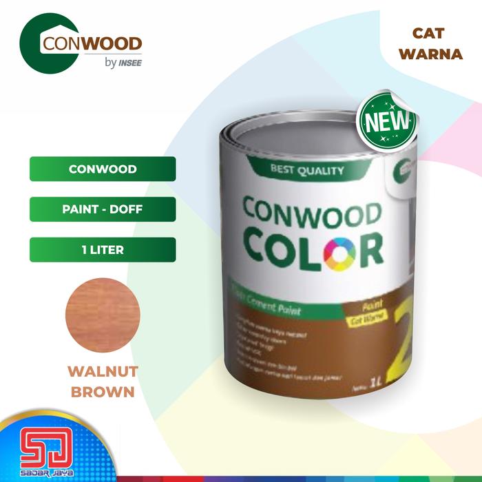 Gambar Conwood Color Doff Warna Kayu 1 Liter Cat Lisplang Fiber Cement GRC - Wallnut Doff dari Sadar Jaya Maju undefined Tokopedia