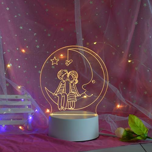 Gambar Lampu meja 3D tidur unik lampu hias kado hadiah pajangan lampu kamar - couplemoon dari Komik Mikomik undefined Tokopedia