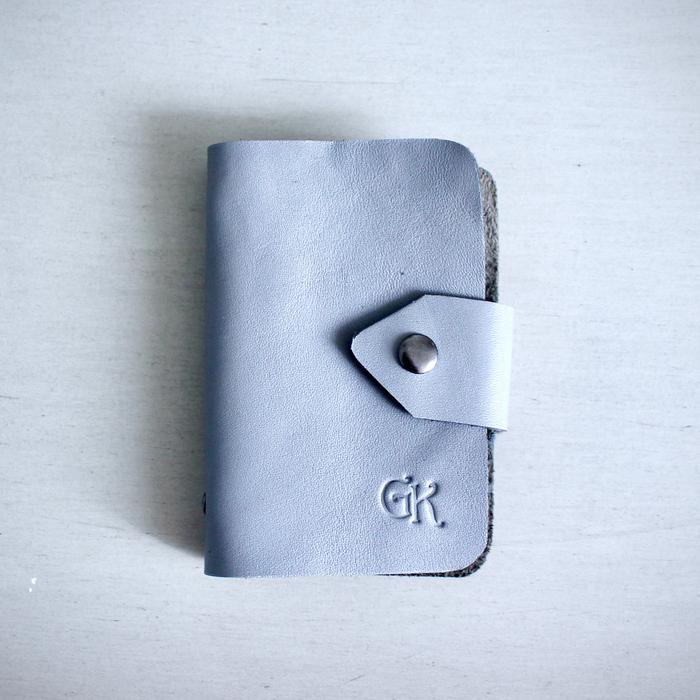 Gambar Dompet Kartu Kulit Asli/Dompet Kulit Slot Mika/Card Holder Mika - Abu-abu dari Garut Kulit_NEW undefined Tokopedia