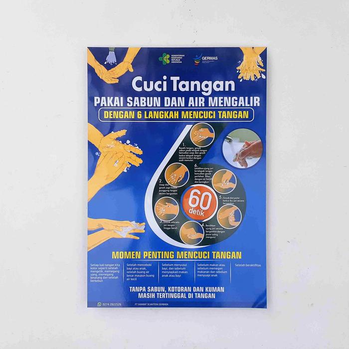 Jual Poster Cara Cuci Tangan 6 Langkah Kab Sleman Syafana Tokopedia