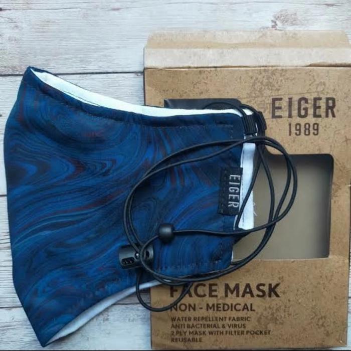 Gambar Masker Non Medis Eiger E89 Pattern Mask Art. 6057 - Biru dari EAS ONLINE undefined Tokopedia