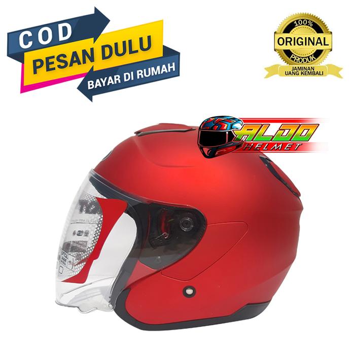 Gambar KYT KYOTO SOLID MAROON DOFF ORIGINAL HELM SNI TERMURAH - XL dari aldohelm2 undefined Tokopedia