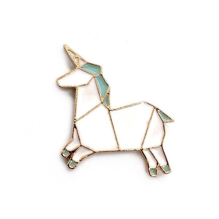 Gambar W! Accessories Pin Enamel Geometrik 55290100 - unicorn dari W Accessories by Scoop undefined Tokopedia