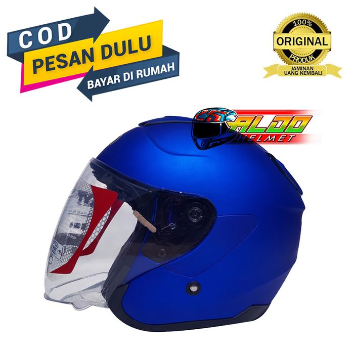 Gambar KYT KYOTO SOLID BLUE DOFF ORIGINAL HELM SNI TERMURAH - M dari aldohelm2 undefined Tokopedia