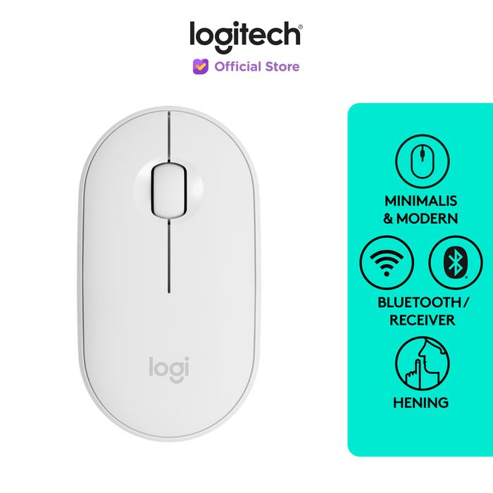 Gambar Logitech Pebble M350 Mouse Wireless Bluetooth Slim Silent - Putih dari Logitech Official Store undefined Tokopedia