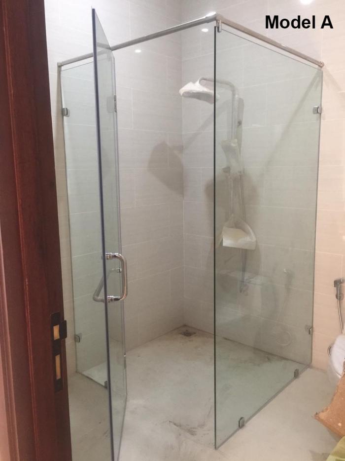 Gambar SHOWER SCREEN BOX FRAMELESS - KACA TEMPERED GLASS 10MM - SIZE CUSTOM - Model A dari RUMAHKU OFFICIAL undefined 4 Tokopedia