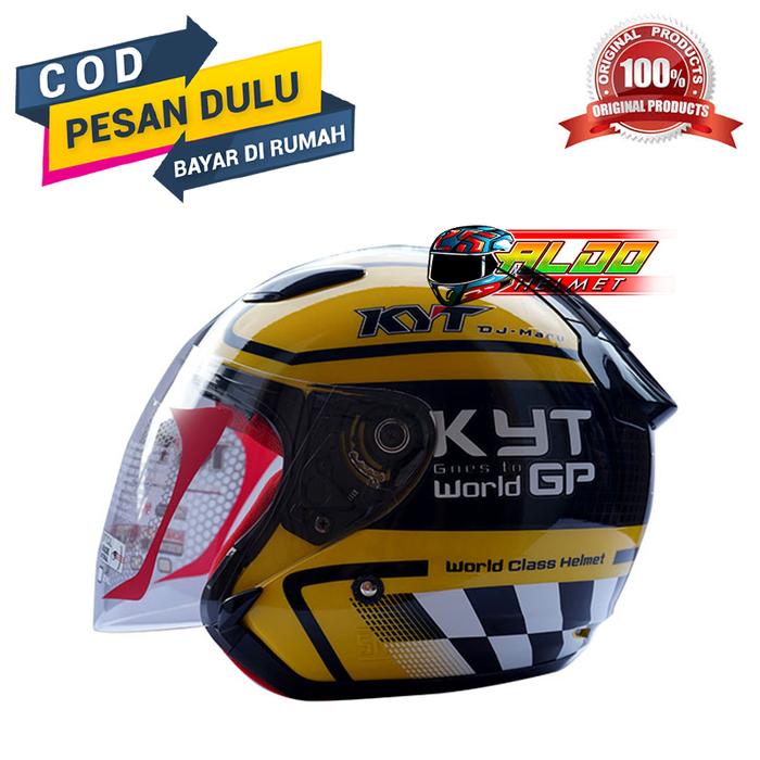 Gambar HELM KYT DJ MARU #11 YELLOW GUN METAL ORIGINAL SNI TERLARIS - M dari aldohelm2 undefined Tokopedia