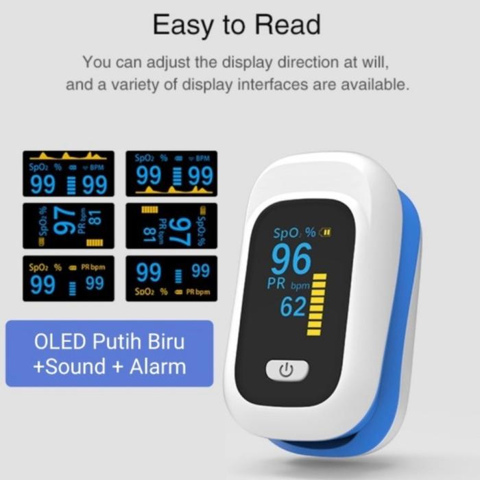 Gambar Yonker Pulse oximeter fingertip alat pengukur kadar oksigen New Oled - Biru dari IBimport undefined Tokopedia