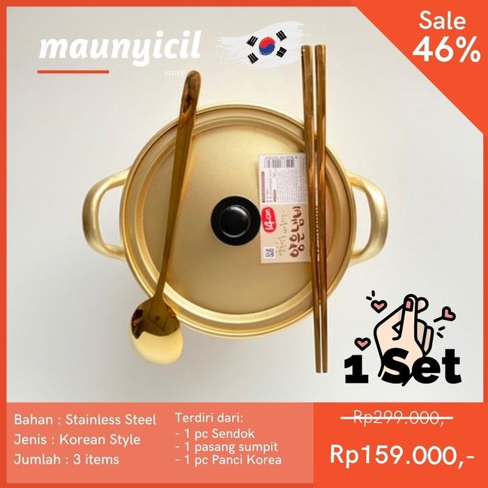 Gambar Set panci sumpit sendok serba gold/emas ala drama korea drakor kpop - 18 dari maunyicil undefined Tokopedia