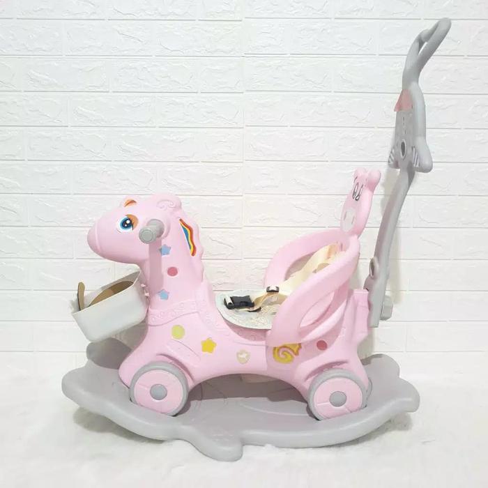 Gambar mainan kuda 2in1 kereta + dorongan khusus batam - Merah Muda dari Daffa Store Batam undefined Tokopedia