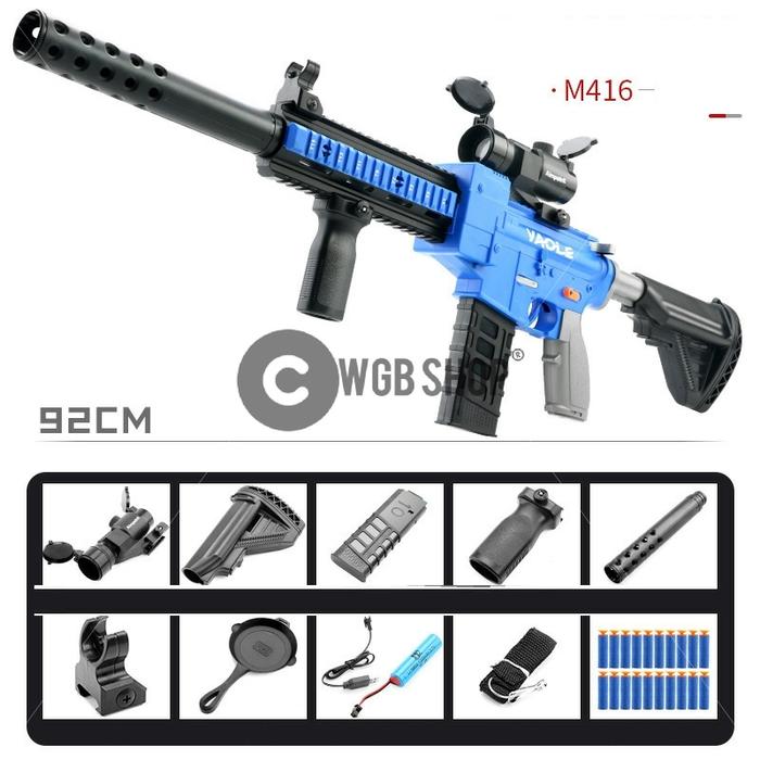 Gambar Mainan Tembakan Soft Bullet Electrik Gun Model NERF GUN - Biru dari WGB SHOP undefined Tokopedia