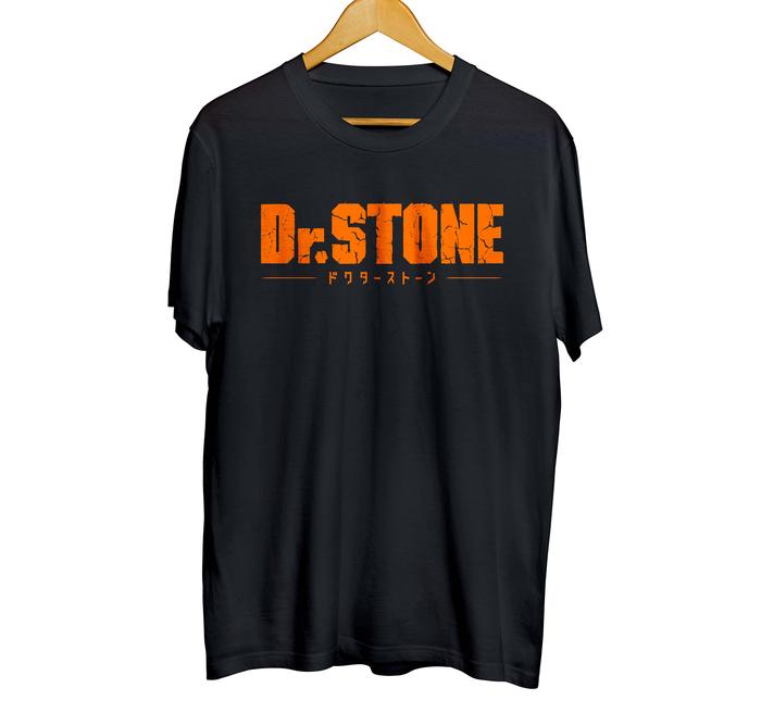 Gambar Kaos distro anime DR.STONE logo - DR.STONE 100% cotton combed 30s - Hitam, M dari mangjapan undefined Tokopedia