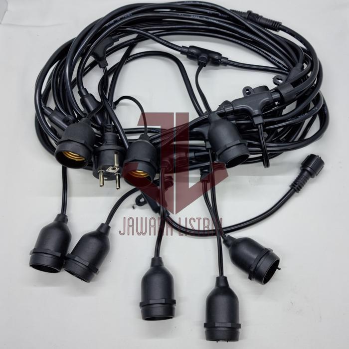 Gambar FITTING LAMPU GANTUNG 10 + KABEL 10 METER LAMPU CAFE OUTDOOR - 5 M TANPA LAMPU dari JAWARA.LISTRIK undefined Tokopedia