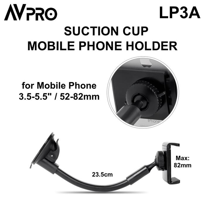 Gambar AVPRO LP3A Suction Cup Mobile Phone Holder 3.5-5.5inch Max 82mm 23.5cm dari Pro-X Technology undefined Tokopedia
