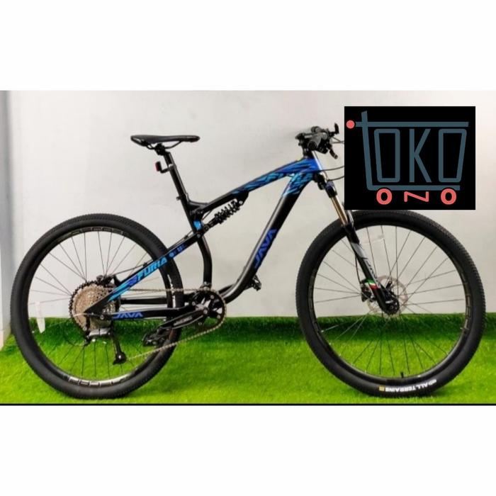 Gambar MTB JAVA FURIA 27.5" 9 SPEED SEPEDA GUNUNG FULL SUSPENSION SOFT TAIL! - Black Blue dari Ono Toko Indonesia undefined Tokopedia