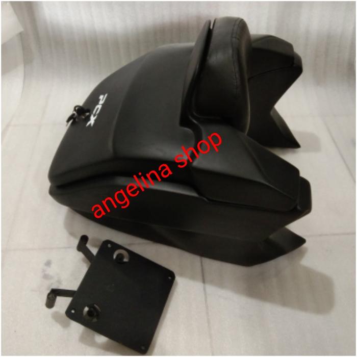 Gambar top box pcx lokal new 160/pcx 150 berikut breket tinggal pasang - biru doff dari Angelina Motor Shop undefined Tokopedia