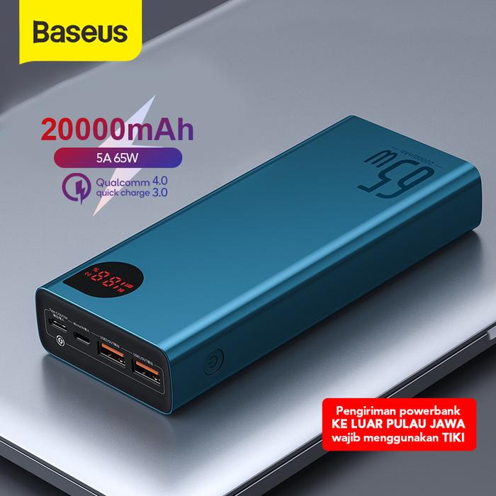 Gambar BASEUS 65W POWER BANK 20000mAh PD QUICK CHARGING FOR SMARTPHONE LAPTOP - Biru dari D&D-oLshop undefined Tokopedia